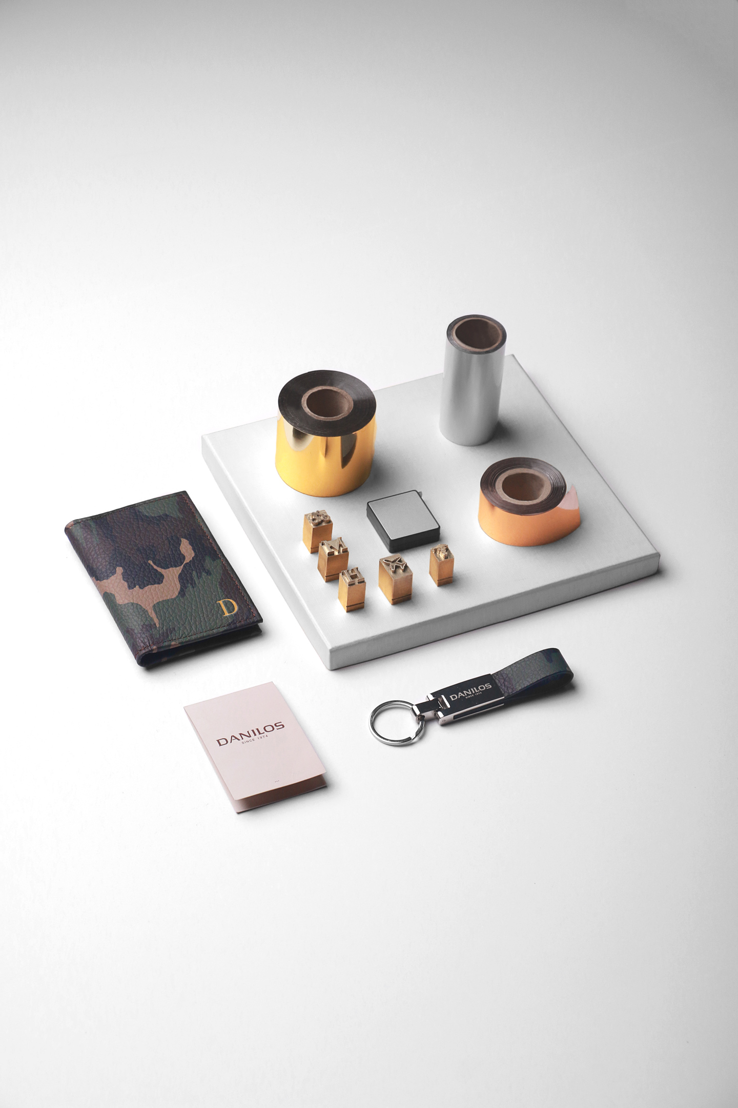Personalization — gold foil on leather